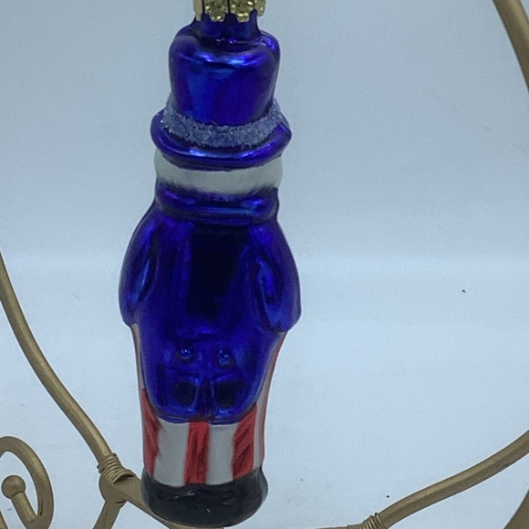 Christborn Mouth Blown and Hand Painted Uncle Sam Christmas Ornament - Picture 2 of 7